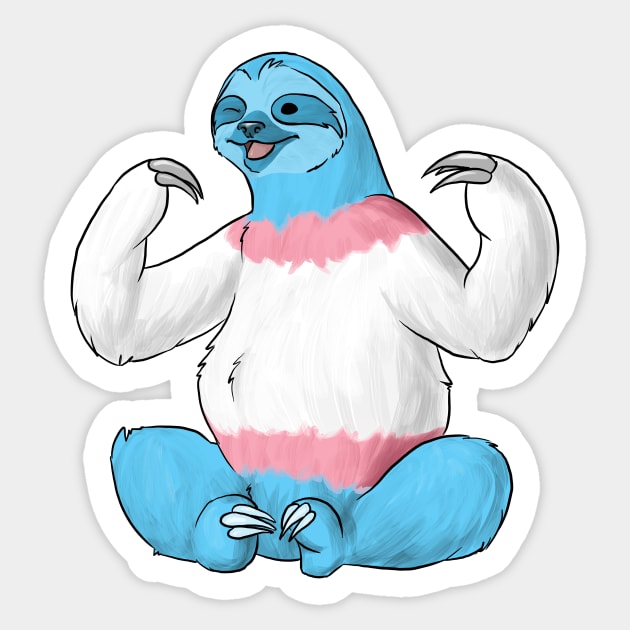 Trans Pride Sloth Sticker by Khalico